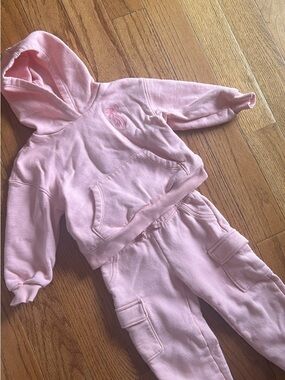 Carters Pink Hoodie & Cargo Jogger Set